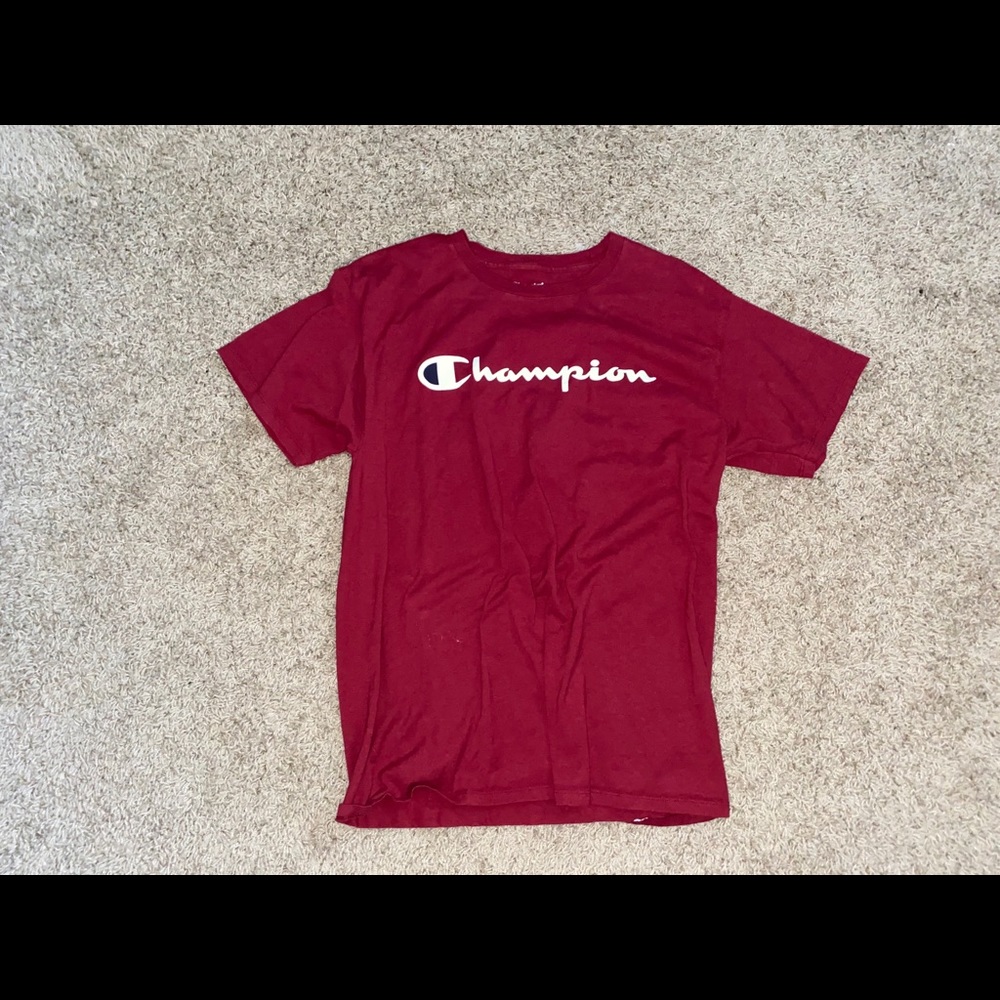 Maroon Champion script T-Shirt